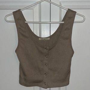 tan tank top from ruby and jenna with buttons